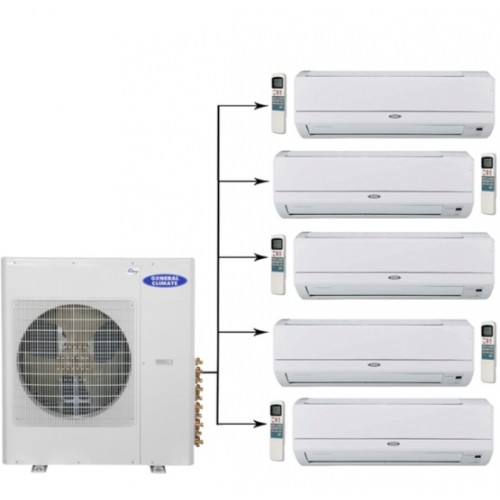 Мульти сплит-система на 5 комнат General Climate GU-M5E42H1/GC-ME07HRI*5шт