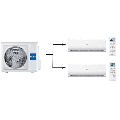 Мульти сплит система на 2 комнаты Haier 2U50S2SM1FA-3/AS07TS6HRA-M/AS18TS5HRA-M