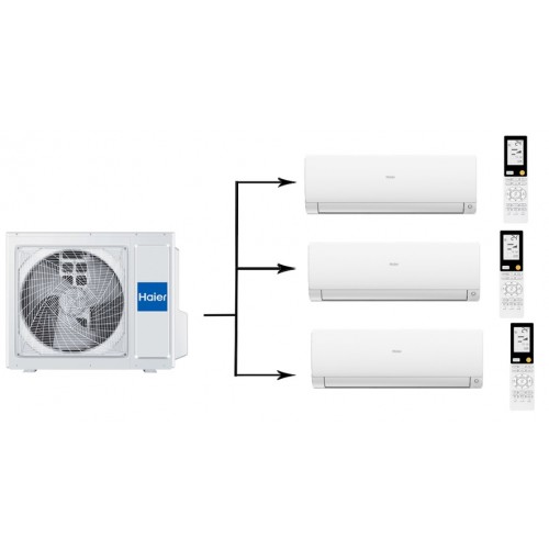 Мульти сплит система на 3 комнаты Haier 3U55S2SR5FA/AS35S2SF2FA-W/AS25S2SF2FA-W*2шт