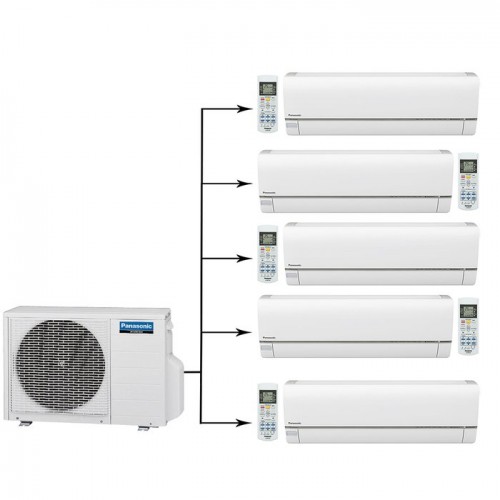 Мульти сплит система на 5 комнат Panasonic CU-5E34PBD/CS-E9RKDW*5шт