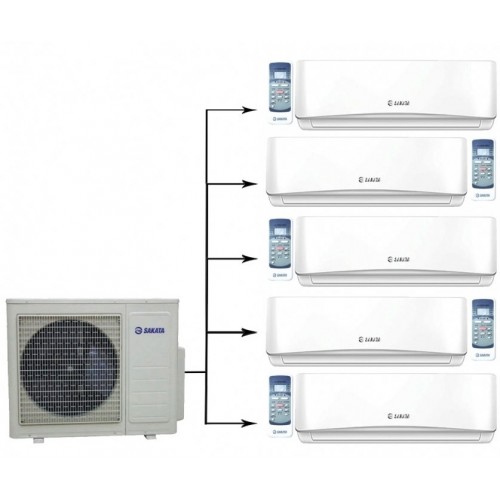 Мульти сплит система на 5 комнат Sakata SOM-5Z120B/SIMW-25CZ*5шт